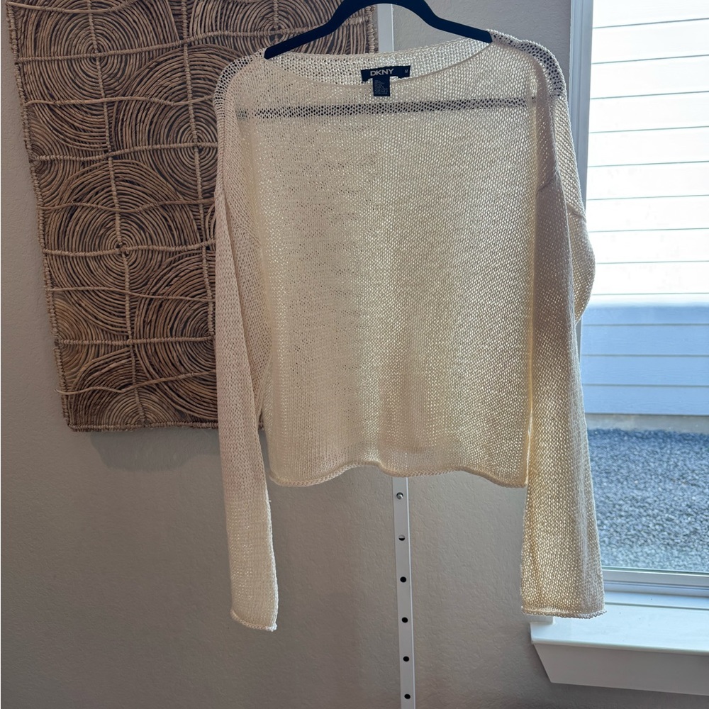 DKNY Women's Cream Knit Sweater
